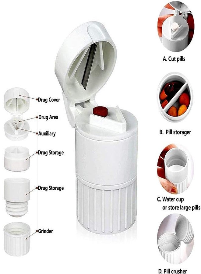 XVIA Tablet Cutter Pill Splitter Stainless Steel Pill Crusher Grinder Splitter Pill Cutter Portable Mini Pill Cutter for Small or Large Pills with Storage Container (1Pcs) (Multicolor) - Image 5